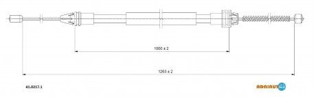 RENAULT трос ручного гальма задн. лів. (бараб.) Clio 98- ADRIAUTO 41.0217.1