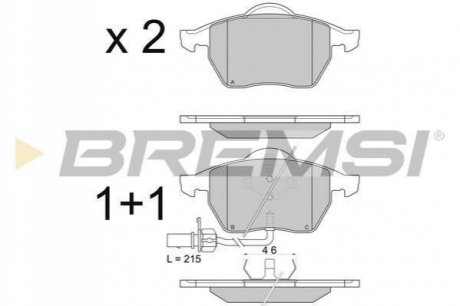 Колодки тормозные (передние) Audi A4/A6/VW Passat 96-05 BREMSI BP2816