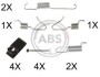 Комплект пружинок колодок ручника Nissan Qashqai/X-Trail/Toyota Rav-4/Yaris 06- A.B.S. 0898Q (фото 1)