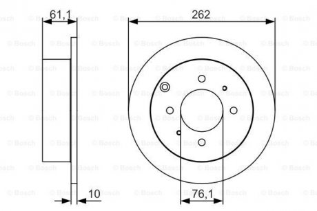 Диск гальмівний PR2 HYUNDAI/KIA Matrix/Sonata/Magentis "R "98-05 BOSCH 0986479S68 (фото 1)