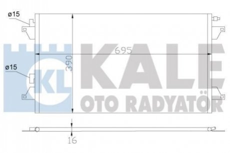 Радиатор кондиционера Renault Laguna II 1.6-3.5 01- Kale 382500