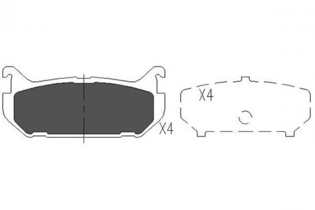 Колодки тормозные (задние) Mazda 626 91-02 KAVO KBP-4508 (фото 1)