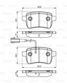 Колодки тормозные (задние) Alfa Romeo Giulietta 10-20 (+датчики) BOSCH 0986495305