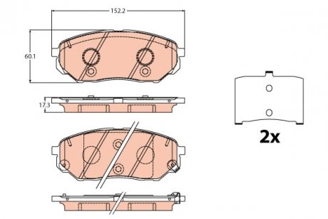 Колодки тормозные (передние) Hyundai Santa Fe IV/Kia Sorento 2.0-3.3 15- TRW GDB2195