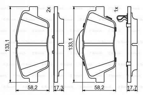 Колодки тормозные (передние) Hyundai Sonata VI 11-14//Kia Optima 10- BOSCH 0986494755