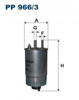 Фильтр топливный Citroen Nemo 1.3HDi 10-/Fiat Doblo 1.3-2.0D Multijet 05- FILTRON PP966/3