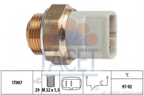 Датчик вмикання вентилятора Vito OM611 (на радіаторі) (2конт.) FACET 7.5279 (фото 1)