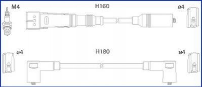 Провода зажигания VW Caddy II 1.6 95-00 (к-кт) HITACHI 134705 (фото 1)