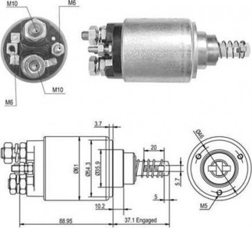 Втягувальне реле стартера DB OM904/906/907 97- MAGNETI MARELLI AME0389