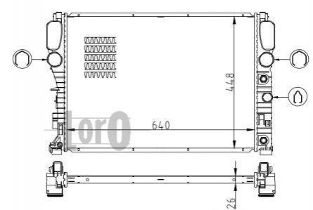 Радіатор охолодження двигуна MB W211/S211/C216 02-10 (+/- AC) DEPO 054-017-0033-B (фото 1)