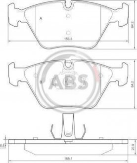 Колодки тормозные (передние) BMW 3 (E46) 99-07/X3 (E83) 03-11/Z4 (E85/E86) 06-08 A.B.S. 37374