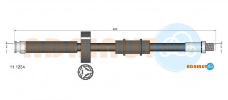 FIAT гальмівний шланг передній (короткий) Ducato 94- ADRIAUTO 11.1234 (фото 1)