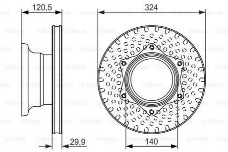 Диск тормозной (задний) MB Vario (324х30) 17.5" BOSCH 0986479600