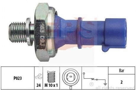 OPEL датчик тиску мастила Astra H 1,6 04-, (синій) (2bar) EPS 1.800.163