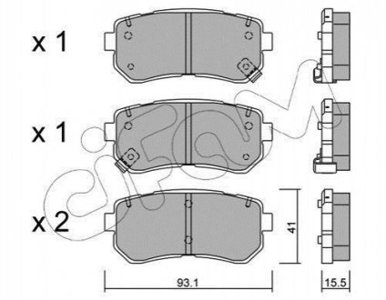 Колодки тормозные (задние) Hyundai ix35/Sonata/Kia Cerato/Sportage 09- CIFAM 822-725-0