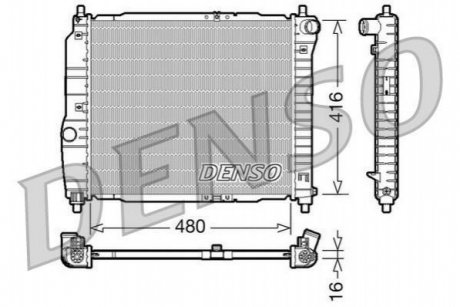 Радиатор охлаждения Chevrolet Aveo 1.2-1.5 04- DENSO DRM15003 (фото 1)