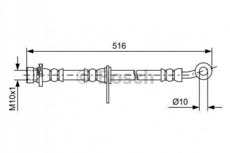 Гальмівний шланг HONDA Accord CU \'\'FL \'\'2,0-2,4 \'\'07>> BOSCH 1987481729 (фото 1)