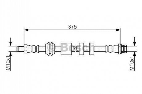 Шланг гальмівний передн VOLVO S80,S60,V70,V60,XC70 10- BOSCH 1987481563 (фото 1)