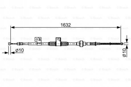 MITSUBISHI трос гальм. задн. правий Outlander -12, ASX BOSCH 1987482519