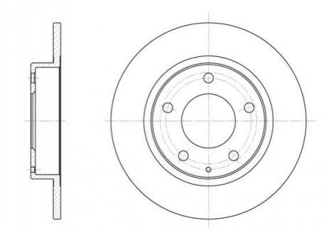 Диск тормозной (задний) Mazda 626 91-02/Premacy 99-05 (261x10) WOKING D6206.00 (фото 1)