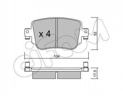 Колодки тормозные (задние) VW Caddy IV 15-/Skoda Octavia 12- CIFAM 822-980-0