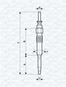 BMW свічка розжарювання E46,E90,E60,E65,E83 MAGNETI MARELLI 062900039304 (фото 1)