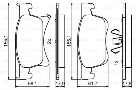 OPEL колодки гальм. передн. Corsa E 1,0-1,4 14-, Adam BOSCH 0986494823