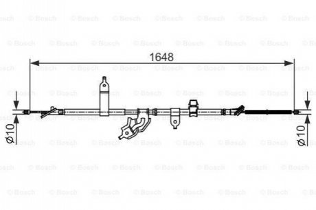 TOYOTA трос ручного гальма YARIS / VIOS седан 1.3 06- BOSCH 1987482442