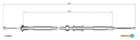 FIAT трос ручного гальма Panda 03- 1430 1182 прав. ADRIAUTO 11.0268.1 (фото 1)