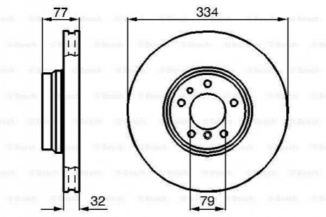 Диск гальм. передн. BMW E38 740d, 750i 94-01 (334*32) BOSCH 0986478623