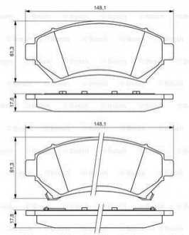 OPEL гальмівні колодки передні Sintra 2.2DTI,3.0I 96- BOSCH 0986424466