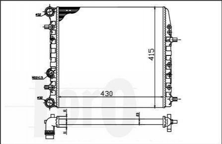 Радіатор охолодження Fabia/Rapid/Roomster 99- (430x414x23) DEPO 053-017-0039