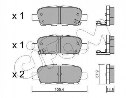 Колодки тормозные (задние) Nissan Juke/Leaf 10-/X-Trail 13- CIFAM 822-612-0
