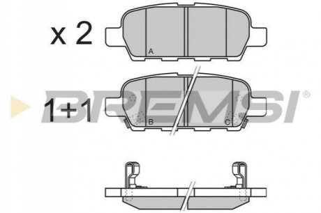 Колодки тормозные (задние) Renault Koleos/Nissan Juke/Qashqai/X-Trail/Suzuki 08- BREMSI BP3351