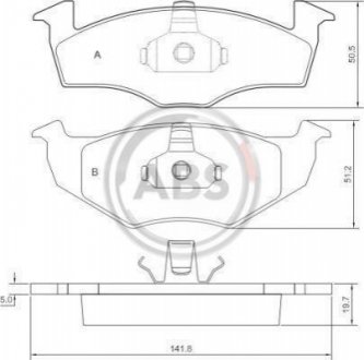 Колодки тормозные (передние) Seat Cordoba/Ibiza/Toledo 93-02/VW Golf III/Polo 91-02 A.B.S. 36970