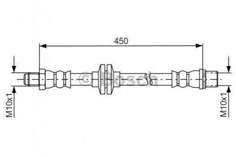 Гальмівний шланг RENAULT Duster \'\'F \'\'1,2-2,0 \'\'12>> BOSCH 1987481683