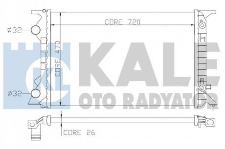 Радиатор охлаждения Audi A4/A5/A6/Q3/Q5 1.4-3.0d 07- Kale 353400