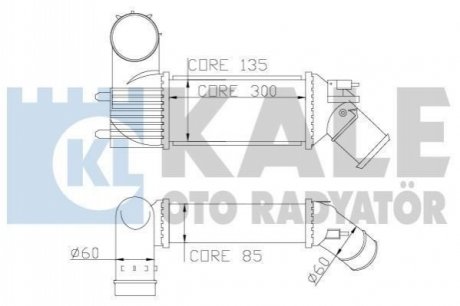 Радиатор интеркулера Citroen C5 2.0HDi 01-04/2.2HDi 01-/Peugeot 406/607 2.0/2.2HDi 99-06 Kale 343600