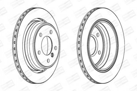 Диск тормозной (задний) BMW 5 (E39) 95-04 (298x20) CHAMPION 562036CH