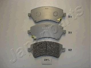 Колодки тормозные (передние) Toyota Corolla 01-14 JAPANPARTS PA-211AF (фото 1)