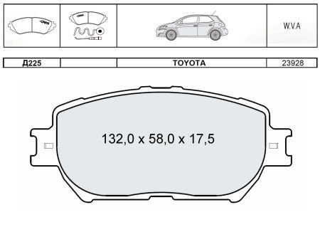 Гальмівні колодки передн. TOYOTA Camry (V30) DAFMI / INTELLI D225E (фото 1)