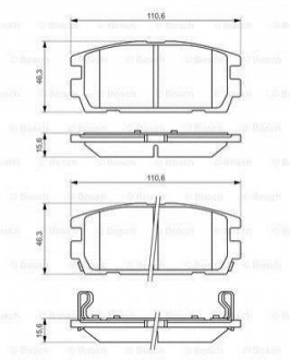 Колодки тормозные (задние) Hyundai Terracan 01-06 BOSCH 0986494137 (фото 1)