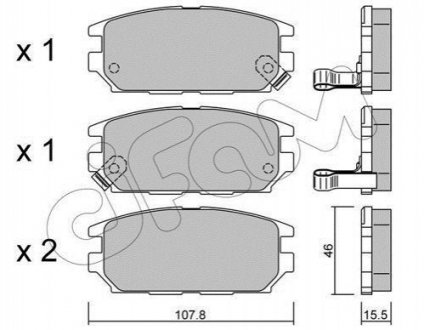 Колодки тормозные (задние) Mitsubishi Lancer V-VII 94-13/Galant VII 92-96/Space Wagon 98-04 CIFAM 822-483-0