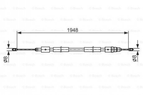 CITROEN трос стоян.гальма C4 Picasso 05- прав.диск. BOSCH 1987482541