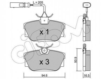 Колодки тормозные (задние) VW T4 1.8-2.8 90-03 R15 CIFAM 822-346-1