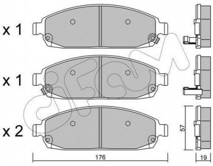 Колодки тормозные (передние) Jeep Grand Cherokee 05-11 CIFAM 822-719-0 (фото 1)