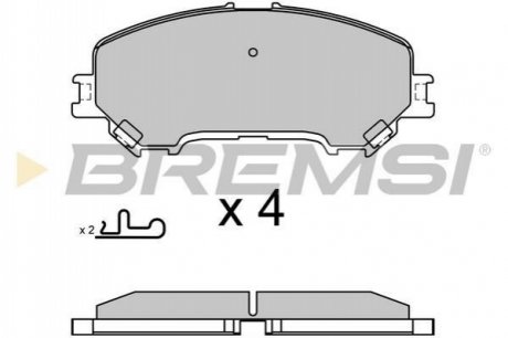 Колодки тормозные (передние) Nissan Qashqai II 13-/X-Trail 19-/Renault Kadjar 15- BREMSI BP3629 (фото 1)