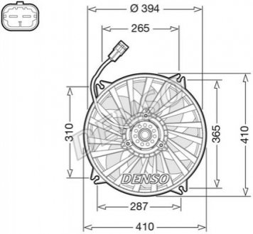 Вентилятор радиатора (электрический) Citroen Berlingo 1.2-Electric 00- DENSO DER07012