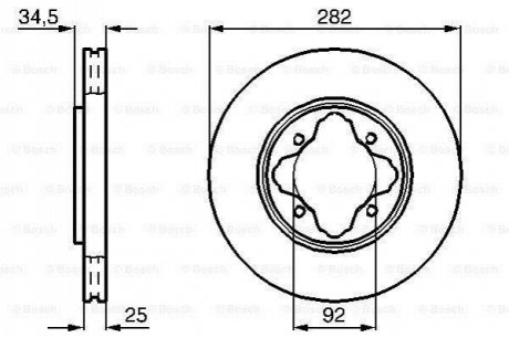 Диск гальмівний HONDA Accord \'\'F \'\'2,0-2,2 \'\'93-98 BOSCH 0986478634 (фото 1)