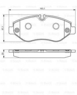 Колодки тормозные (передние) Iveco Daily III/IV/V/VI 99-/Line 14-/City's 14-16 BOSCH 0986495113 (фото 1)